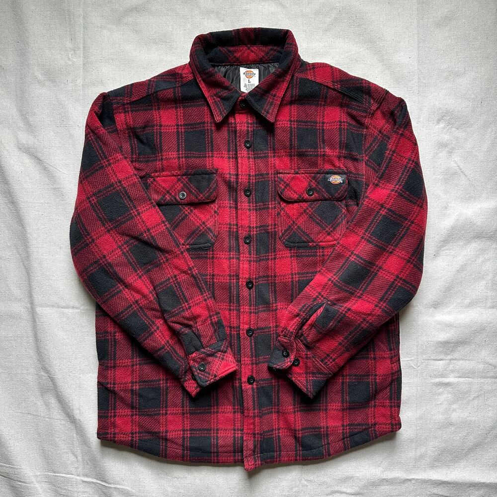 Dickies Vintage Quilted Fleece Flannel Chore Coat Size Large